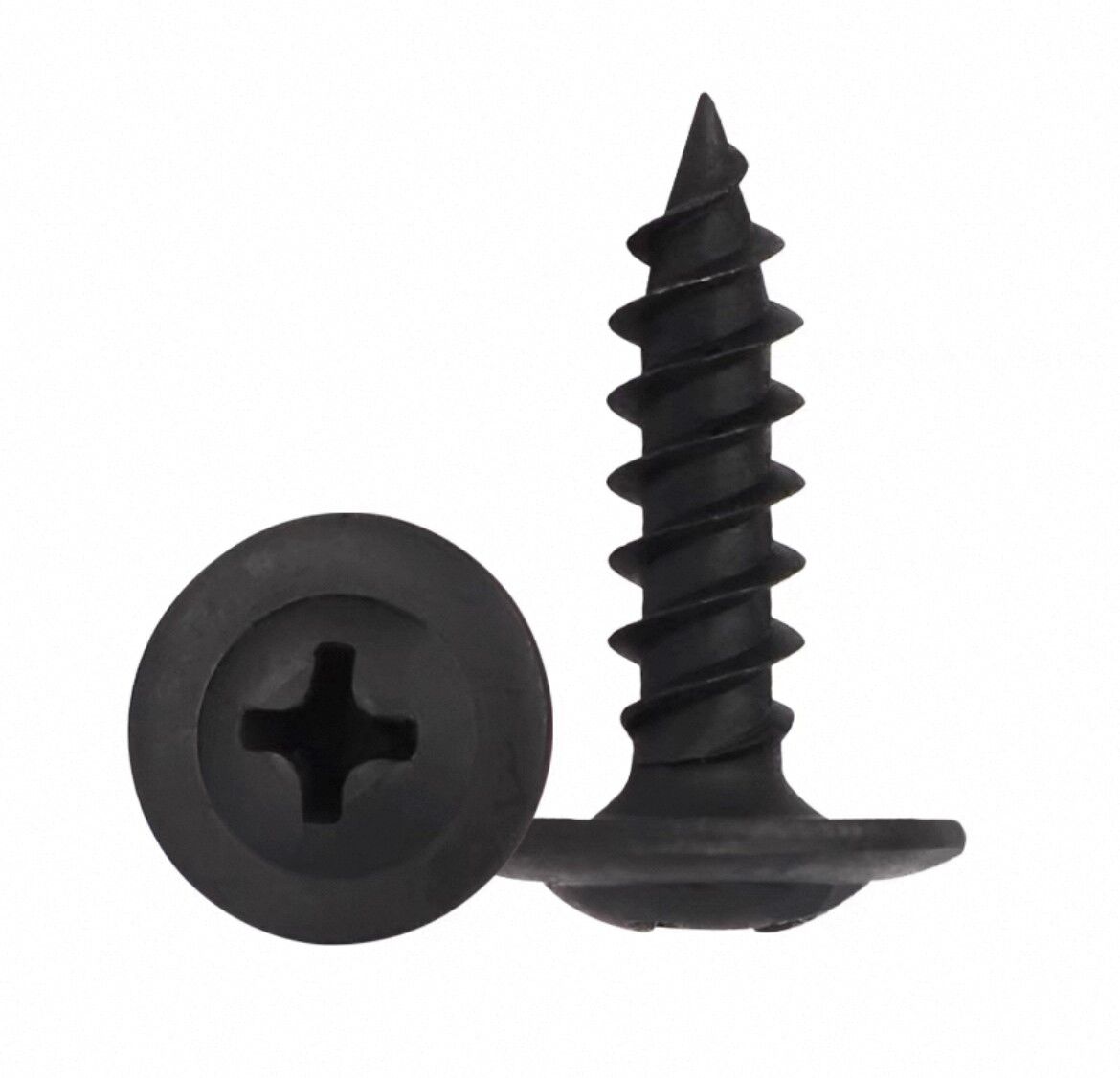 Sort Stjerne treskrue -M4 x 19mm-bilde forfra