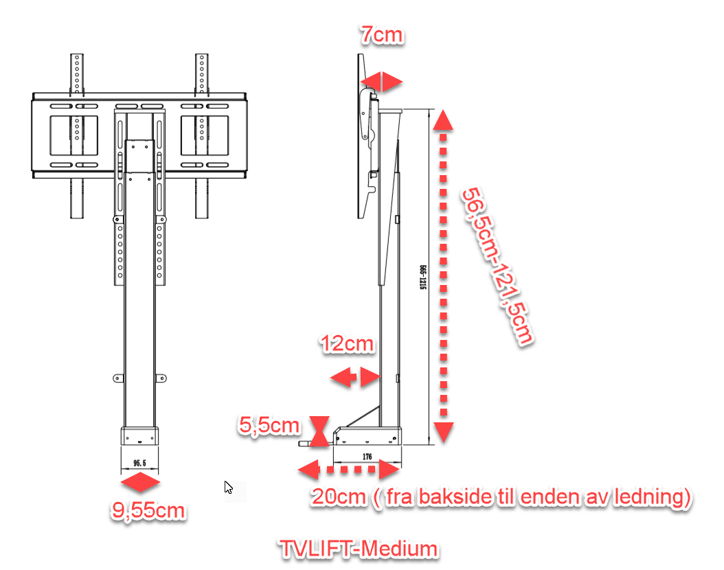 TV LIFT / TV HEIS-Small for tver på 25-32 tommer! Perfekt for bobil, båt og campingvogn - Bilde 3