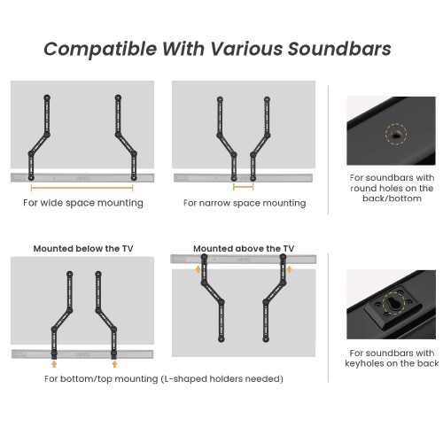 bruksmuligheter for universal lydplankeholder fra Noraudio
